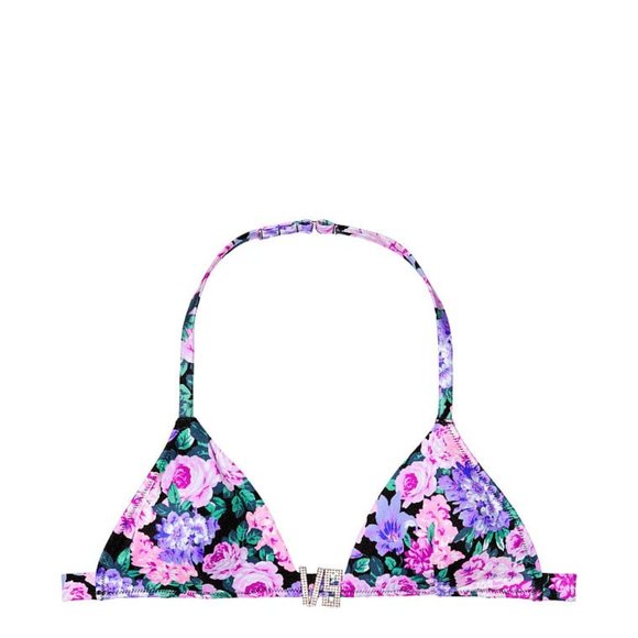 VICTORIA SECRET Swim VS Shine Logo Bikini Top SMALL 32C 32D 34AA 34A 34B $44 - Picture 1 of 8